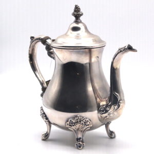 Vintage silver plate teapot with claw feet